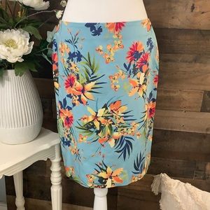 🍃🌸 Talbots Tropical Floral Print Skirt Size 8P